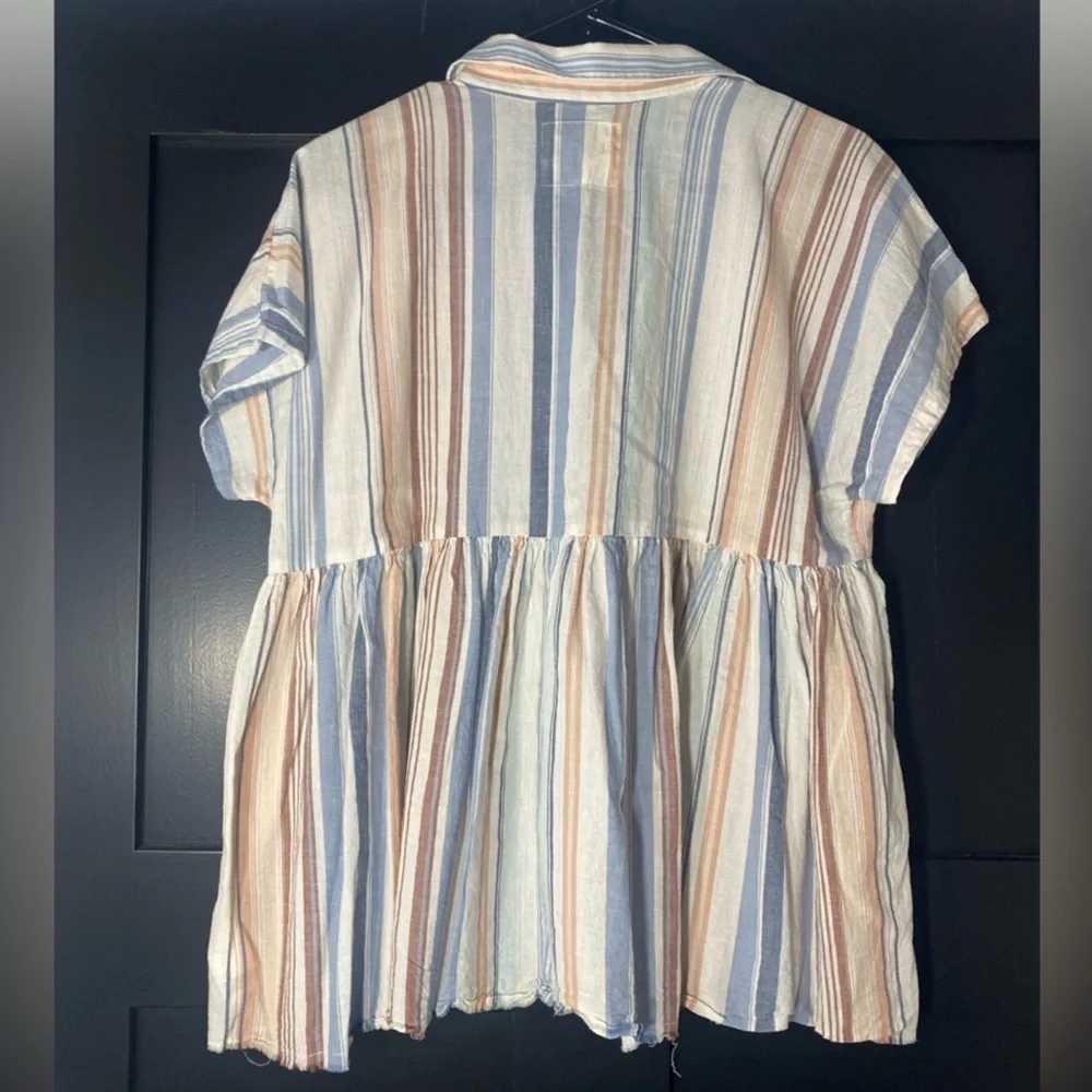 4/$15 Lucky Brand Multicolor Striped Blouse - Picture 4 of 4